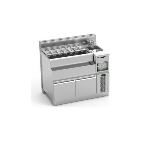 Bar Lynx Module Réfrigéré Mixologie avec Evier à Gauche P 770 mm - Eratos