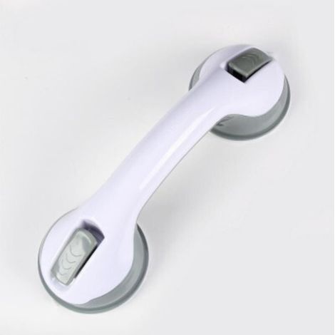 Poignées à ventouse, poignées de baignoire, poignées pour enfants, poignées de porte et de fenêtre en verre, barres d'appui de salle de bain (blanc-gris). (1/4)