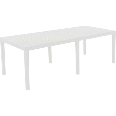 Dmora – Table de jardin extensible 10 places – Mécanisme d'extension centrale – Fabriquée en Italie – 90x220x72h cm – Structure en aluminium blanc