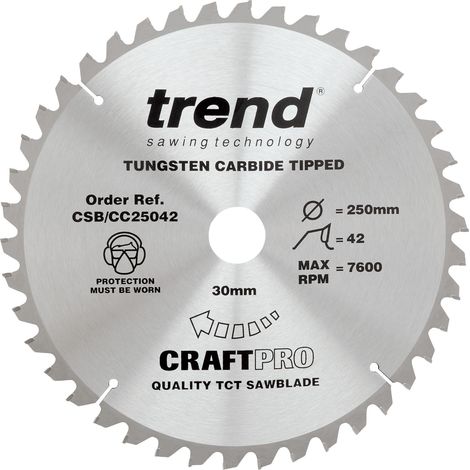 TREND SAW BLADE CROSSCUT 250 X 42T X 30 (1/3)