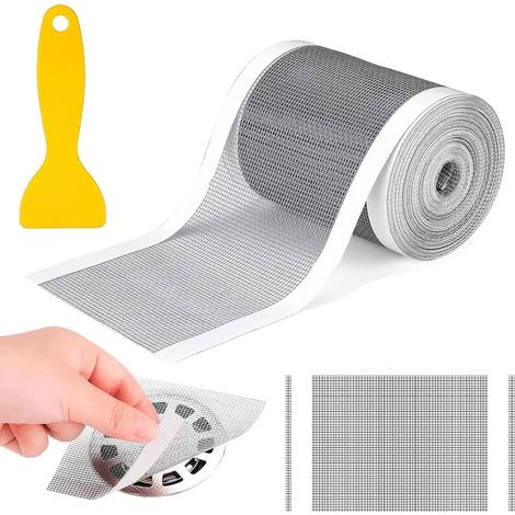 Filtre à Cheveux Douche pour Caniveau de Douche, 100mm x10m Attrape Cheveux Douche avec Spatule en Plastique Empêche Le Blocage, Filtre de Vidange pour Salle De Bains, Baignoire, Cuisine (1/5)