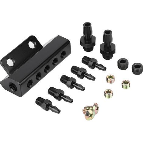 Suuonee Wastegate Turbo Boost, bloque de vacío de admisión de combustible para automóvil de 5 puertos, válvula de descarga de gas combustible Turbo Boost. (1/5)