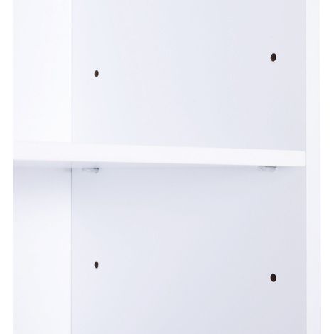 easycomfort mobiletto a colonna per bagno in legno con decoro intaglio floreale bianco 40 x 23 x 160 cm (1/5)