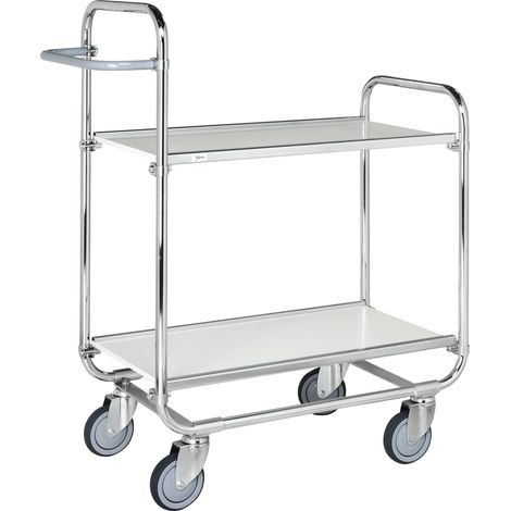 Kongamek Kommissionierwagen verzinkt mit 2 laminierten Böden 1000x425mm und offenen Stirnwänden