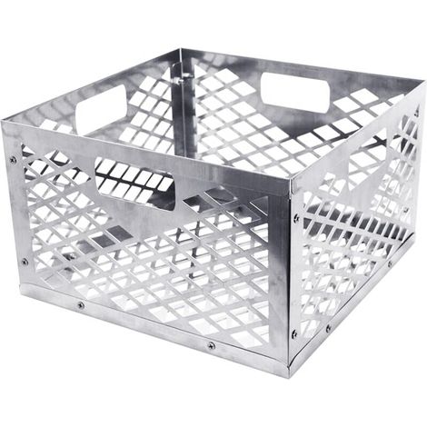 Cesta de carbón de acero inoxidable, cesta grande para carbón, cesta para combustible, cesta para carbón, accesorios para acampar al aire libre (1/5)