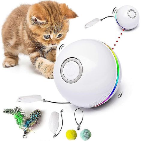 Jouet pour chat Fairwin pour chats d'intérieur, balle interactive avec accessoire lumineux LED (cadeau) (1/5)