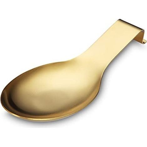 Löffelablage in mattem Gold, Herdlöffelhalter aus Edelstahl, Küchenutensilienhalter für Schöpfkellen, Zangen, Pfannenwender, Herdlöffelhalter (1 Stück – 24 cm)