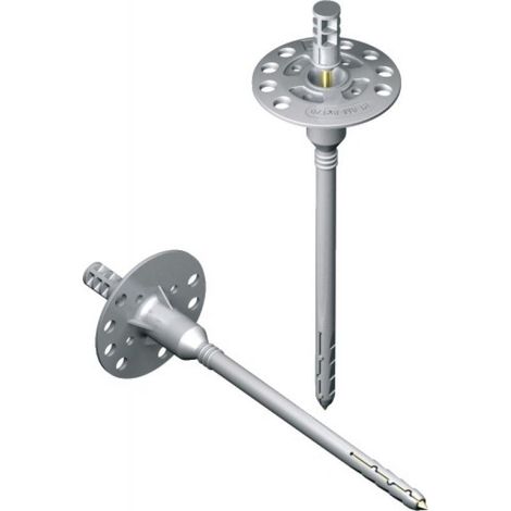 Rawl – Chevilles d'isolation 8x135 mm pour béton et brique – Boîte de 200 chevilles avec clou métallique – Fixation des isolants thermiques