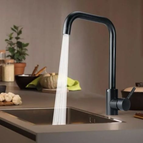 Mitigeur de Cuisine Noir – Bec Pivotant à 360°, Robinet Mélangeur Élégant noir ROBINETTERIE DE CUISINE (1/4)