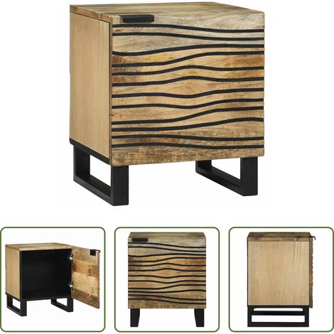 Holz Nachttisch - Nachttisch Braun 40 x 33 x 46 cm Massivholz Akazie (1/5)