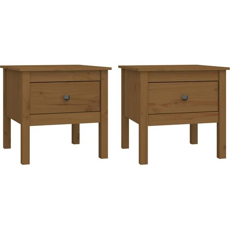 Maison Exclusive - Beistelltische 2 Stk. Honigbraun 50x50x49 cm M (1/5)