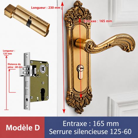 Serrure mécanique silencieuse B petite version pour porte en bois, bronze antique, 50 réf 9955 800 g – Livraison gratuite