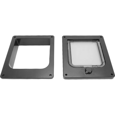 Chatière à 4 positions avec clapet de verrouillage, résistante aux intempéries, cadre en ABS renforcé, utilisation intérieure et extérieure, pour animaux jusqu'à 11 kg, noire, XL (1/5)