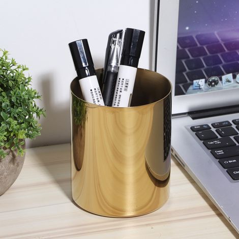 Goldener Stiftehalter für den Schreibtisch, multifunktionale Stiftaufbewahrung, Schreibtischdeko für Zuhause (1/5)