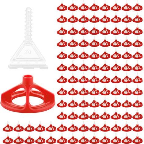 Croisillon Autonivelant 3mm Kit, Système Nivellement à Visser (100 Cadrans Réutilisables + 200 Clips), Cale Carrelage Autonivelant pour Carrelage Sol et Mur (1/5)