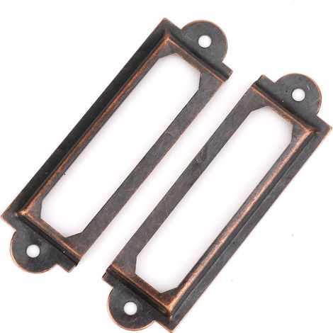 Lot de 20 étiquettes de tiroir style rétro pour étudiants, à personnaliser soi-même, couleur bronze rouge. (1/5)