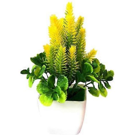 plante artificielle en pot, type bonsaï, pour salon, bureau ou jardin. Décoration pour bureau ou salon.jaune (1/5)