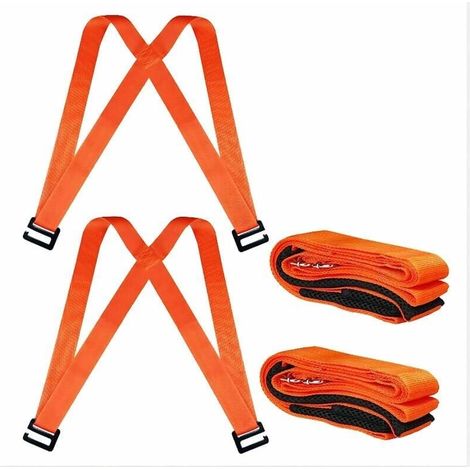 Sangle de transport, sangles de levage, système de levage et de transport pour 2 personnes avec coussin, facile à déplacer, transporter et sécuriser les meubles, objets lourds jusqu'à 400 kg (1/4)