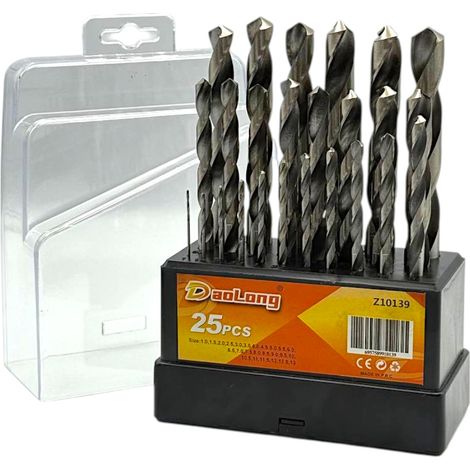 Metallbohrer-Set, 25-teilig, 1-13 mm – Spiralbohrer für Metall in einer Kassette