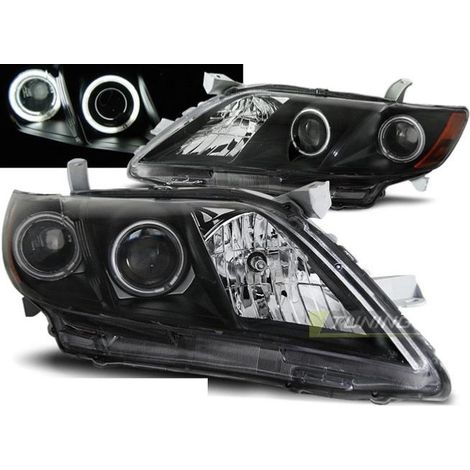 Paire de feux phares Toyota Camry 6 XV40 06-09 angel eyes noir-27361840 (1/2)