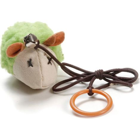 Gioco gatto con elastico verde 16x8 x 8 cm