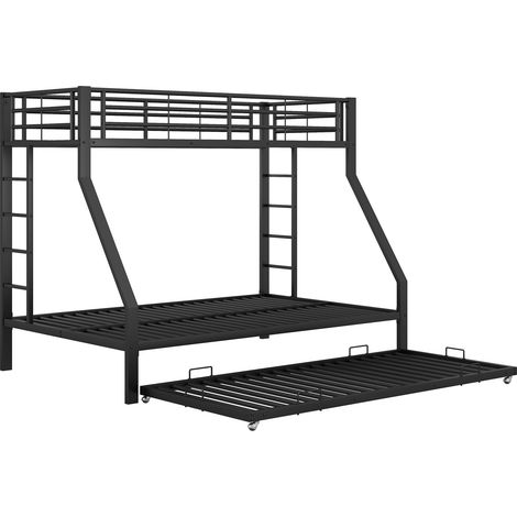 Litera metálica con cama nido 90/140x200 cm negra HOMVRA (1/5)