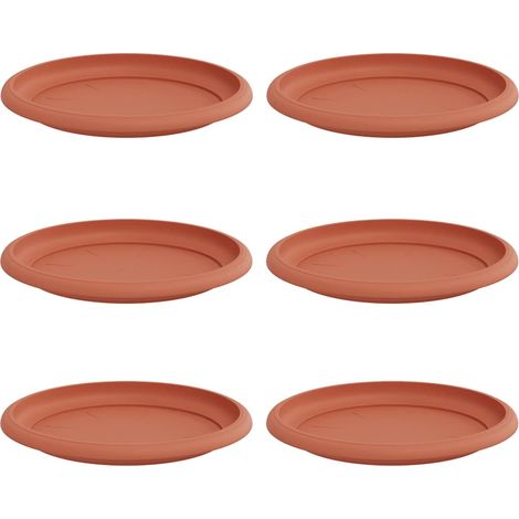 Maison Exclusive - Vassoio Rotondo per Fiori 6 pcs Rosso Mattone Ø 17,5 x 2 cm
