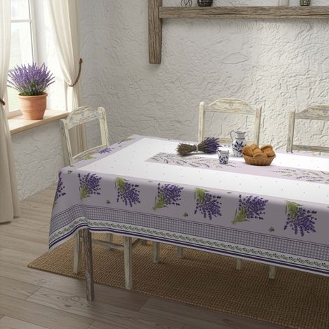 Nappe imprimée anti-tâches rectangle 140x300 cm PROVENCE, par Soleil d'Ocre