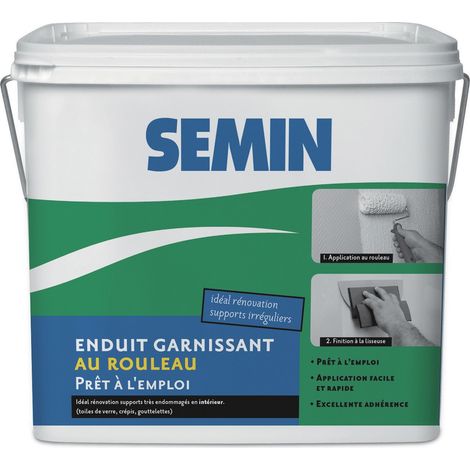 Enduit garnissant au rouleau pour la rénovation des supports très endommagés Semin - intérieur - seau de 10 kg