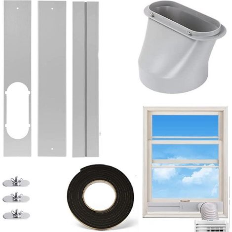 Kit di sigillatura per finestre di condizionatori d'aria,Lunghezza regolabile da 43 a 129 cm,129 cm,15 cm (1/5)