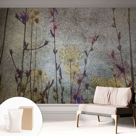 Tapete Vliestapete mit Kleber - modernes Design - Wohnungsdeko - geruchslos - langlebig Wiesenblumen 312x219 cm (1/5)