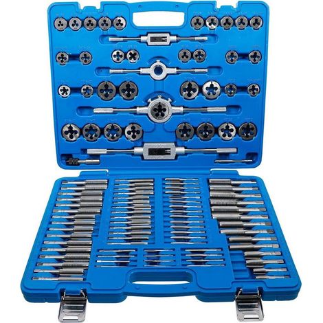 Jeu de Tarauds 110 pcs - Métrique et Pouces - Acier Durable - Filetage Précis et Polyvalent, Pro - D-Work