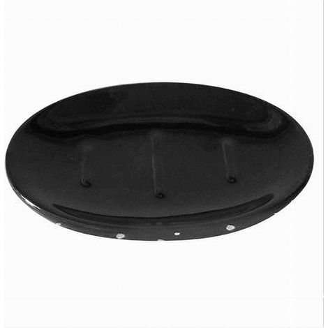 Trade Shop - Platillo Jabonera Baño Negro Teñido Plata Decoración 59928 - (1/2)