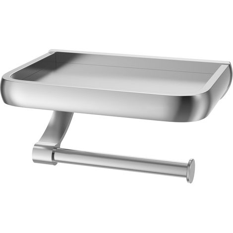 Porte-Papier Toilette Sans Perçage Avec Étagère - Support Pour Rouleau De Papier Toilette En Alliage D'Aluminium - Pour Salle De Bain Et Cuisine - 1 Pièce (1/5)