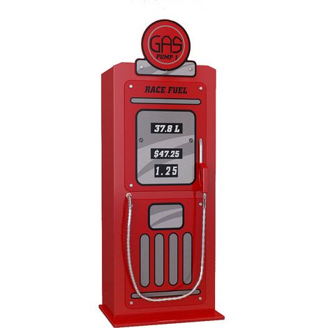 Armoire pompe à essence 50x40x141 cm rouge - CARINO