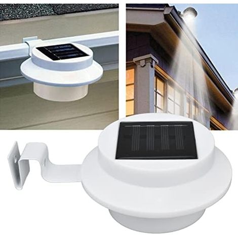 Gouttière de toit, Lampes Solaires de Gouttiere, Extérieure Solaire Gouttière Lumières, Auto Marche/Arrêt Éclairage Solaire de Clôture, pour Jardin Clôture Eave Mur Patio Garage Trottoir (1/4)