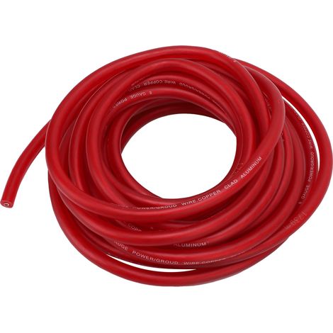 Ortviai Câble automobile 8 AWG rouge 25 pieds (7,62 m) pour alimentation, masse, batterie, autoradio et haut-parleurs