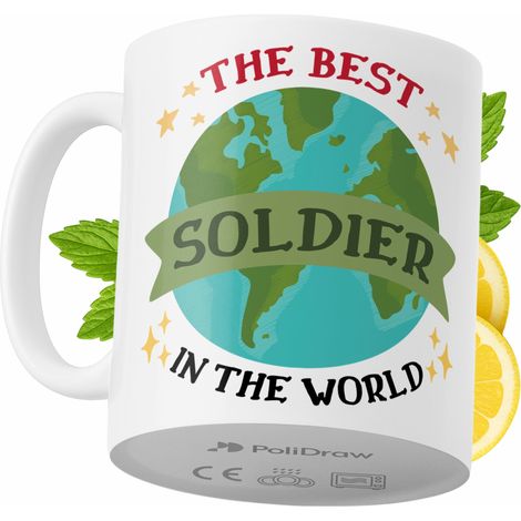 Lustige Kaffeetasse mit witzigem Textdesign für Soldaten – ideal für Geburtstage, Namenstage, Feiertage und besondere Anlässe. Hochwertige Tasse für Zuhause, Büro und Arbeit. Farbe: Weiß, 330 ml.