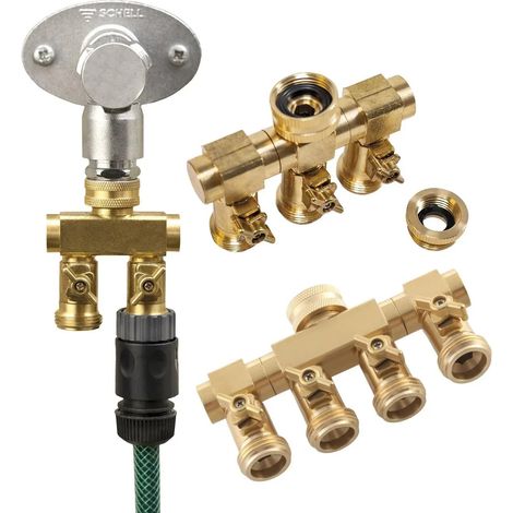Distribuidor de agua 2 vías rosca exterior 3/4" (1/2)