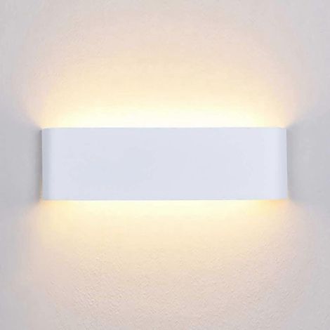 LED Wandleuchte Innen Modern, 12W Wandlamp Up Down, Wandbeleuchtung aus Aluminium IP44 für Wohnzimmer Schlafzimmer Treppenhaus Flur