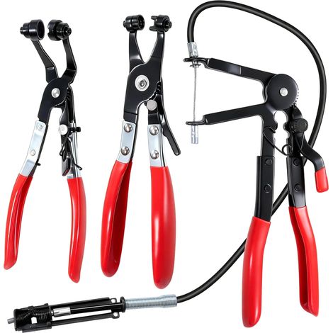 3PCS Pince Collier Durite, Pince de Serrage de à Ressort à Fil Flexible et Longue Portée, Outil Automobile pour Colliers de Tuyaux de Carburant, Radiateur et Huile (1/5)