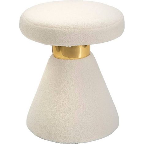 Tavolino in tessuto crema e oro 42x42x51cm Iceland (1/5)