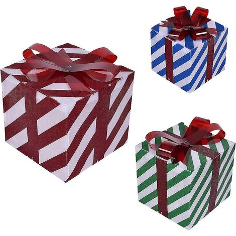Saisonale und festliche Dekorationen: Beleuchtete Weihnachtsboxen, 3er-Set LED-Beleuchtung für den Außenbereich, beleuchtete Weihnachtsboxen, Geschenkdekorationen für den Außenbereich (1/5)