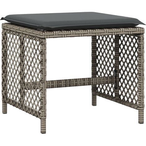 vidaXL Sgabelli Giardino con Cuscini 4pz Grigi 41x41x36cm (1/5)