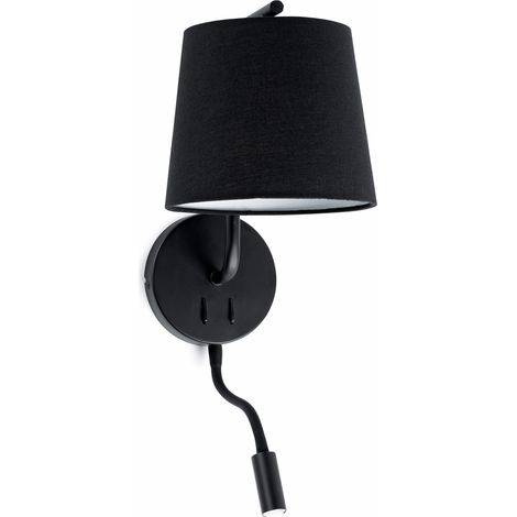 BERNI Aplique negro con lector LED