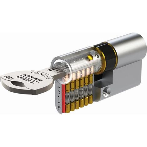 Sicherheitszylinder TESA TD60 Wendeschlüssel - vernickelt - 30 x 40 - Verschiedenes - 3 Schlüssel - TD633040N