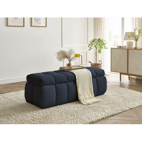 BOBOCHIC - Bout de lit MONT-BLANC tissu bouclette Bleu foncé (1/5)