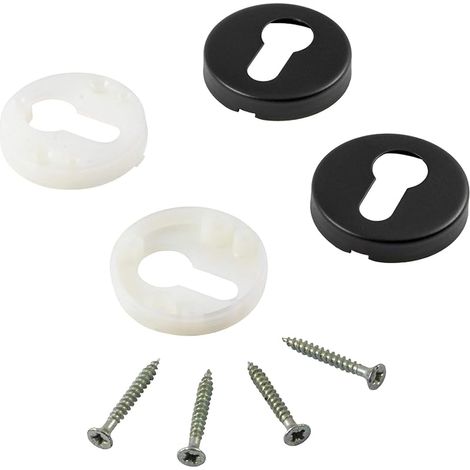 Cylindre PZ rond en acier inoxydable noir – Modèle H8250 Pour portes de chambre et portes intérieures Acier inoxydable massif Ferrures de construction 1 paire (1/5)