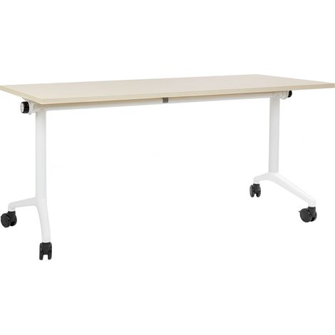 Zusammenklappbarer Schreibtisch CAVI Hellbraun 160 cm 60 cm mit Rädern