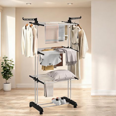 Porte-manteau banco e Preto en aço e PP 73 x 64 x 172 cm (1/5)